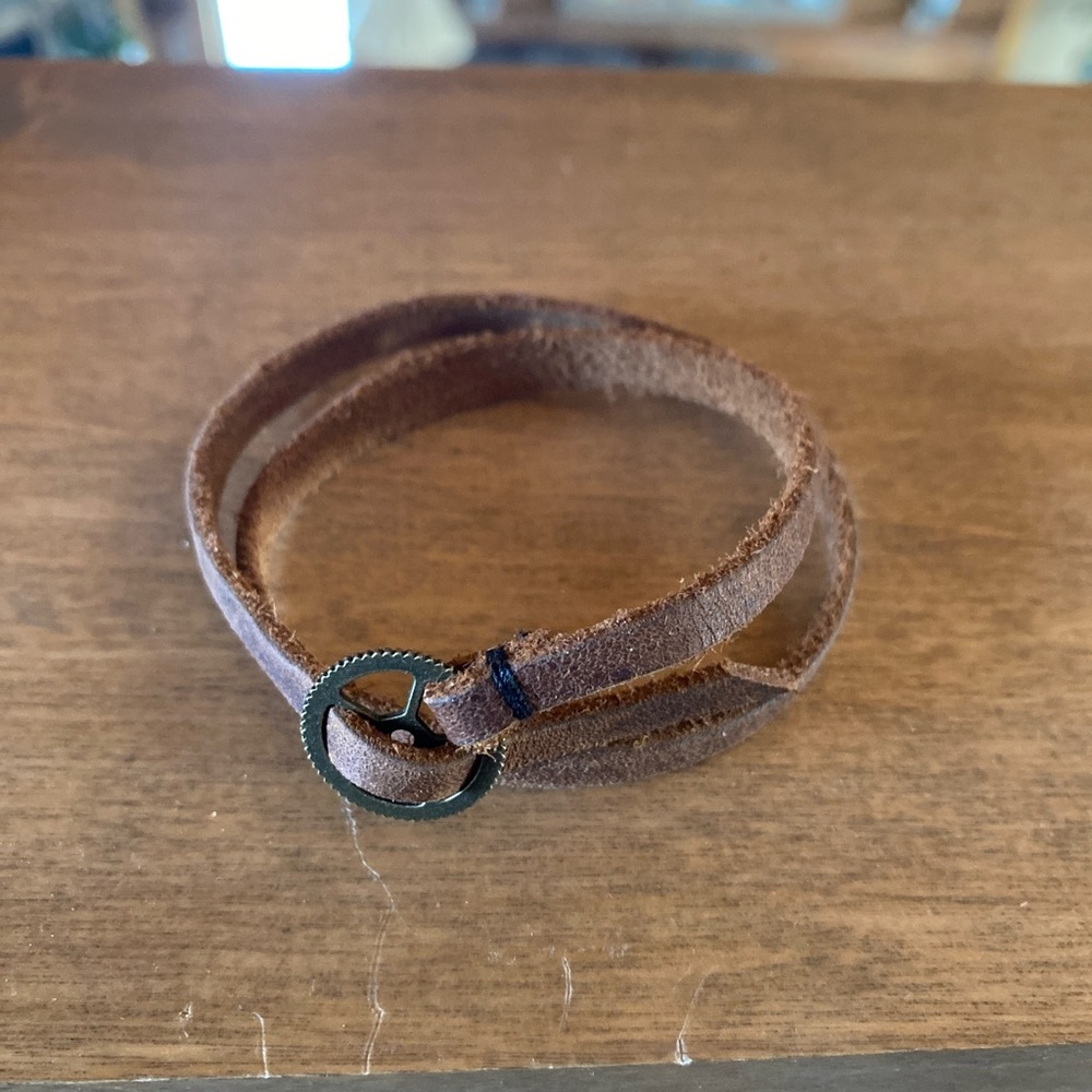 Brown Leather Wrap Bracelet
